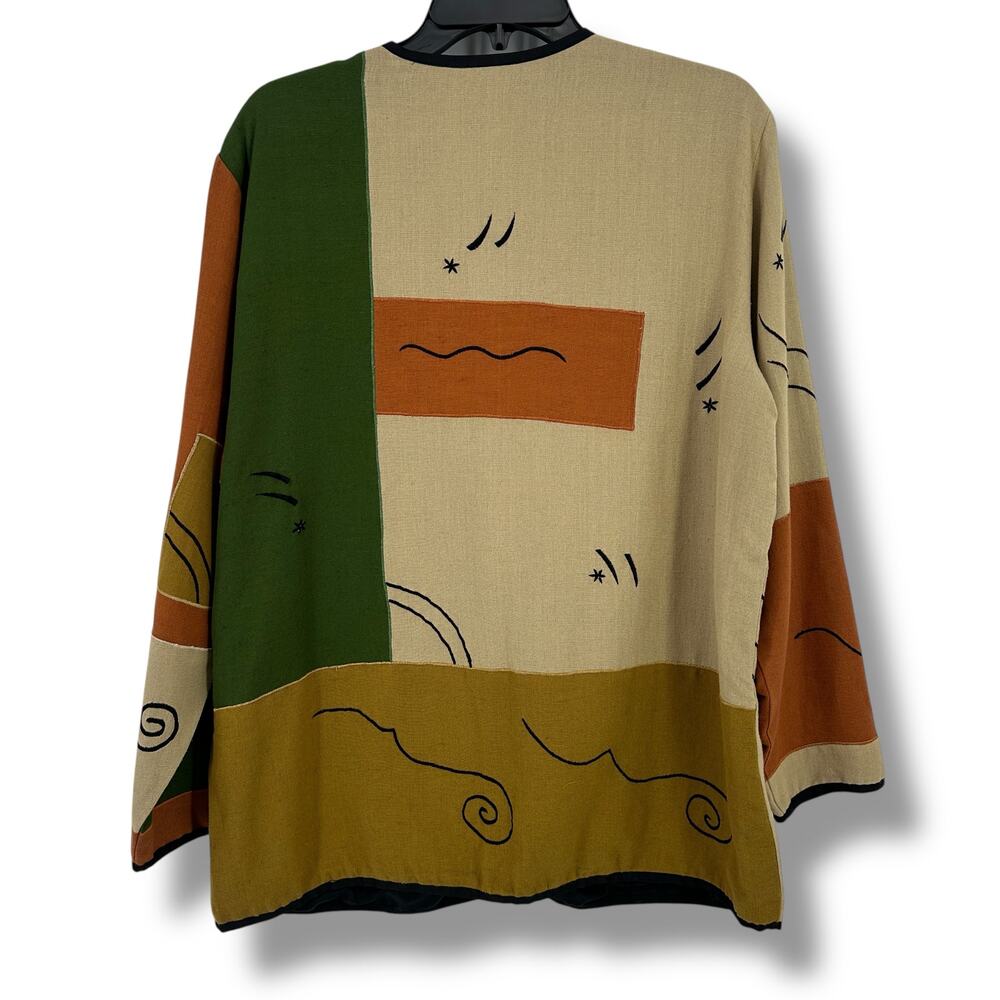 Alex Kim Artsy Fall Autum Button Front Jacket Wom… - image 3